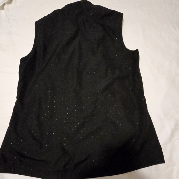 Monterey Club Zip Vest Size Medium Black With Shiny Dots Golf Windrlbreaker Vest - Picture 7 of 7
